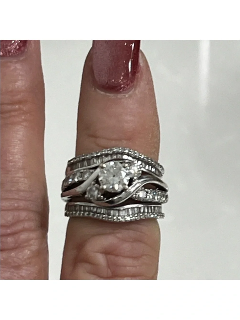 1.5CT 10Kt white gold wedding ring set